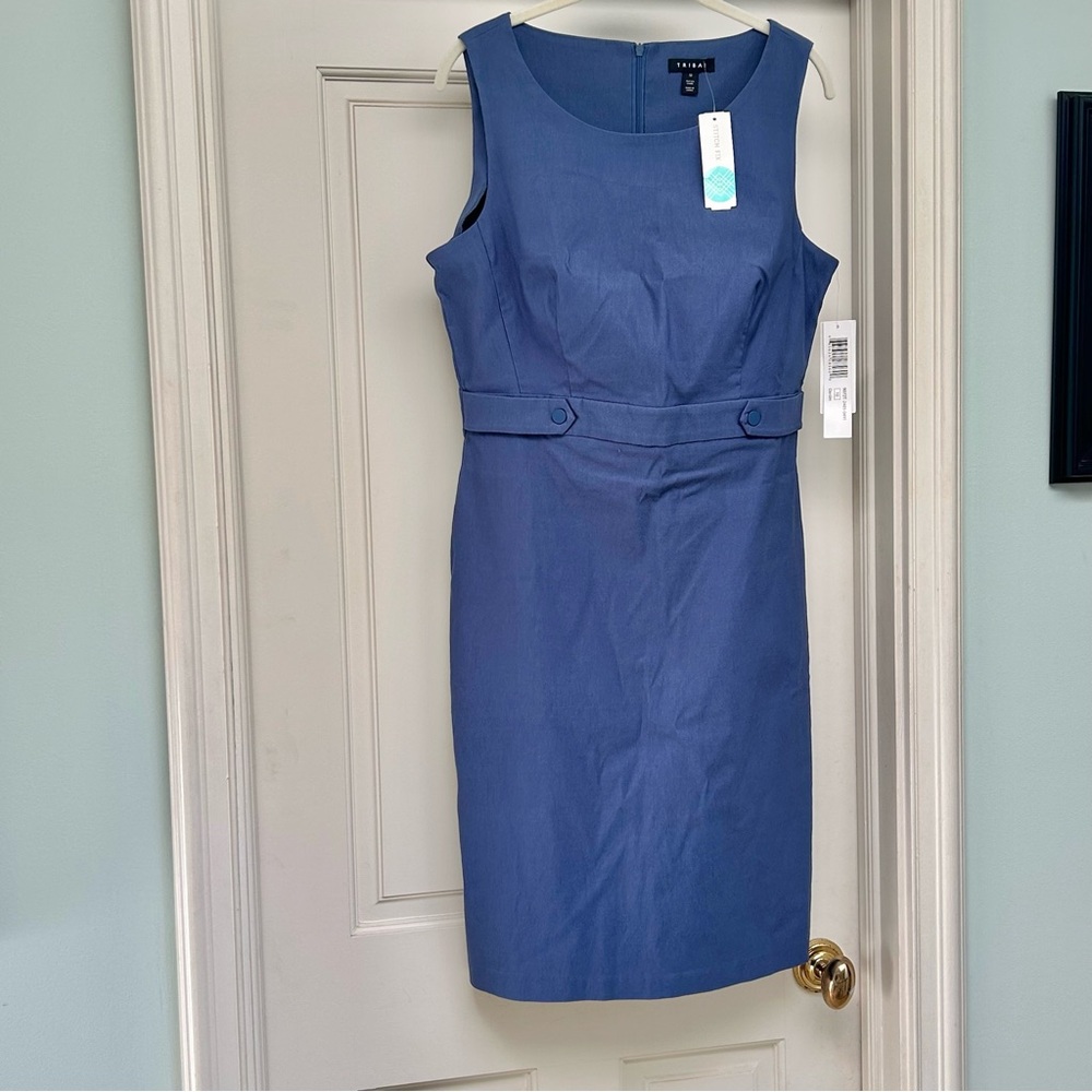 NWT Tribal Blue Sleeveless Midi Dress Women’s 10